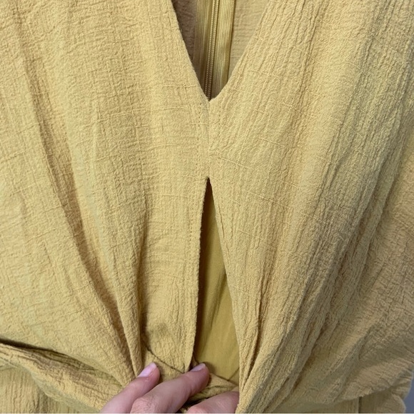 [Cage] Women's Sz:Small Mustard Yellow Cotton Boho Wide Leg Sleeveless Jumpsuit - Picture 3 of 9